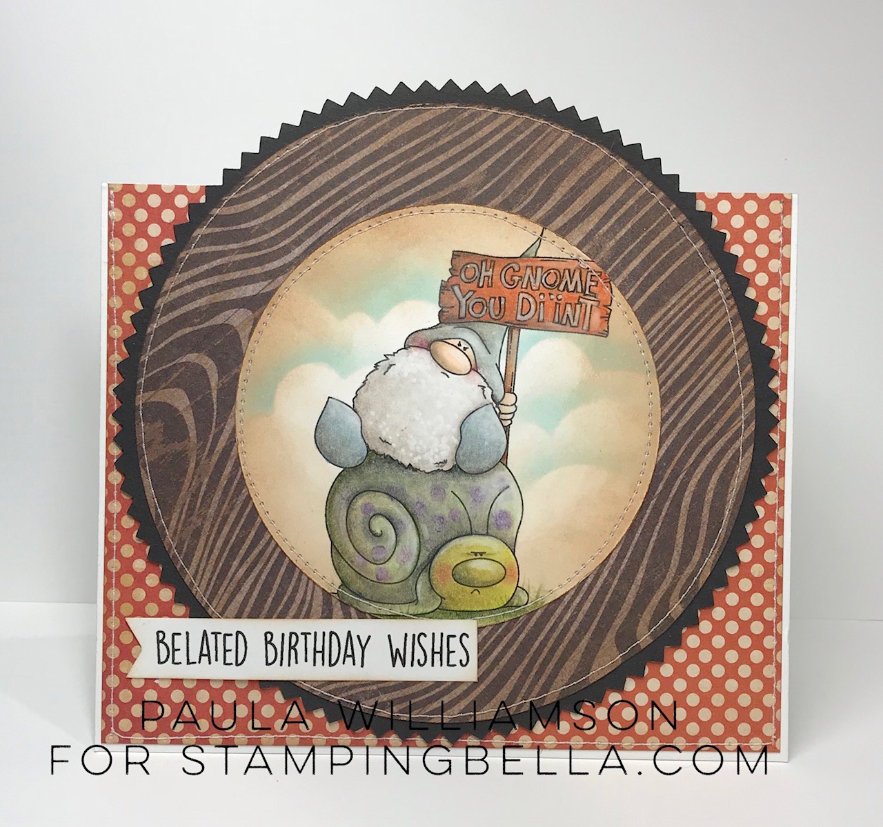 www.stampingbella.com: Rubber stamp: OH GNOME YOU DI'INT card by Paula Williamson