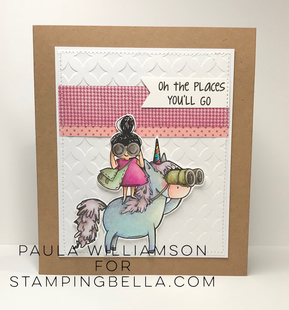 www.stampingbella.com: Rubber stamp used Rosie and Bernie LOVE TO EXPLORE and our Adventure Sentiment set. Card by Paula Williamson