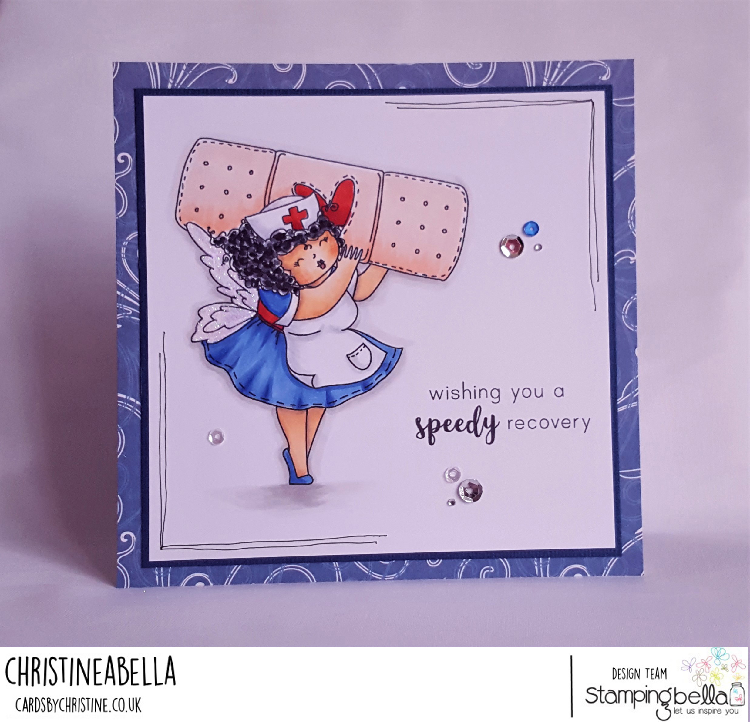 www.stampingbella.com: rubber stamp used: EDNA to the rescue, card by Christine Levison