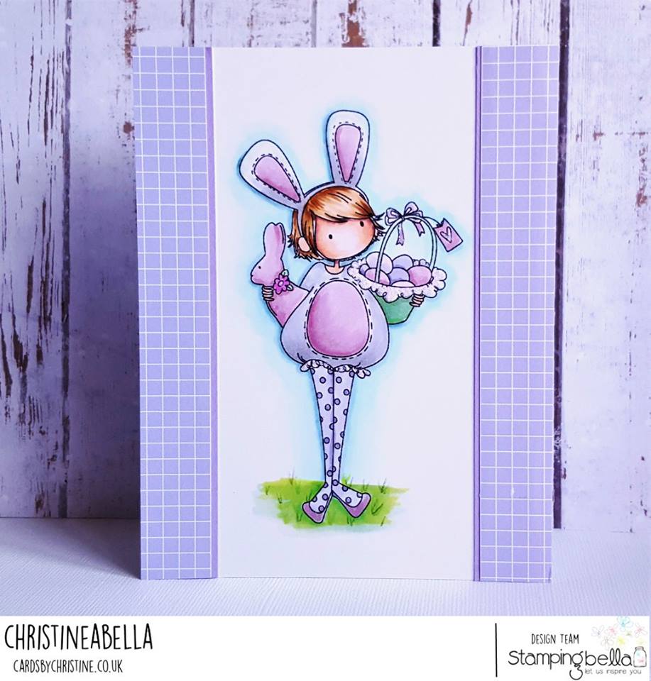 www.stampingbella.com: rubber stamp used: TINY TOWNIE ELLA LOVES EASTERcard by CHRISTINE LEVISON