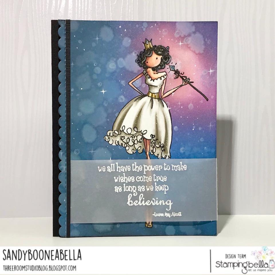 www.stampingbella.com: Rubber stamp used: UPTOWN GIRL FAITH the FAIRY, card by Sandy Dunne