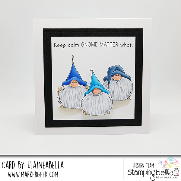 www.stampingbella.com: Rubber stamp: Gnomes have FEELINGS TOO card by Elaine Hughes
