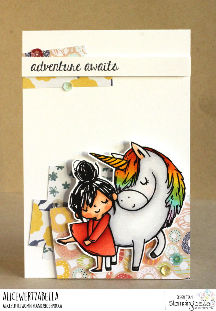 www.stampingbella.com: Rubber stamps used: Meet Rosie and Bernie, Adventure sentiment set card by Alice Wertz