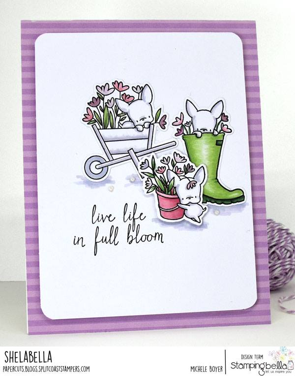 www.stampingbella.com: rubber stamp used: MINI FRENCHIE SET card by Michele Boyer