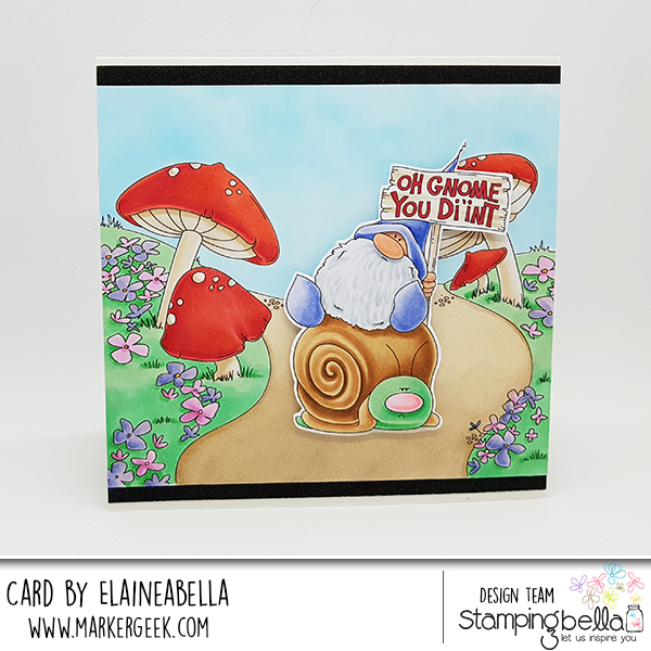 www.stampingbella.com: Rubber stamp: OH GNOME YOU DI'INT and GNOME BACKDROP.. card by Elaine Hughes