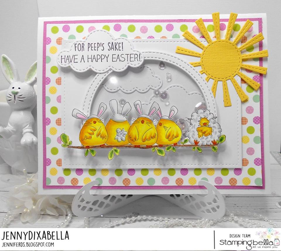 www.stampingbella.com: Rubber stamp used: THE CHICK WHO WAS A LAMB, card by JENNY DIX