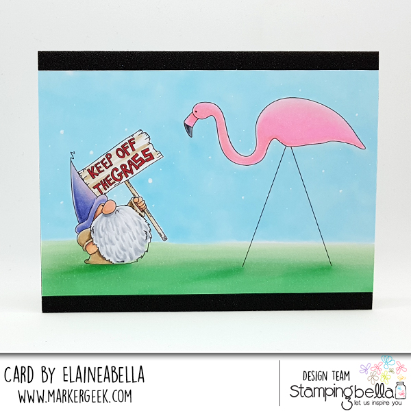 www.stampingbella.com: Rubber stamp: Turf War card by Elaine Hughes