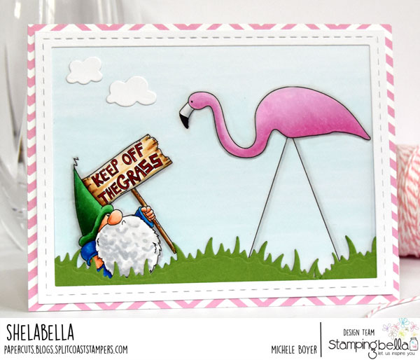 www.stampingbella.com: Rubber stamp: Turf War card by Michele Boyer