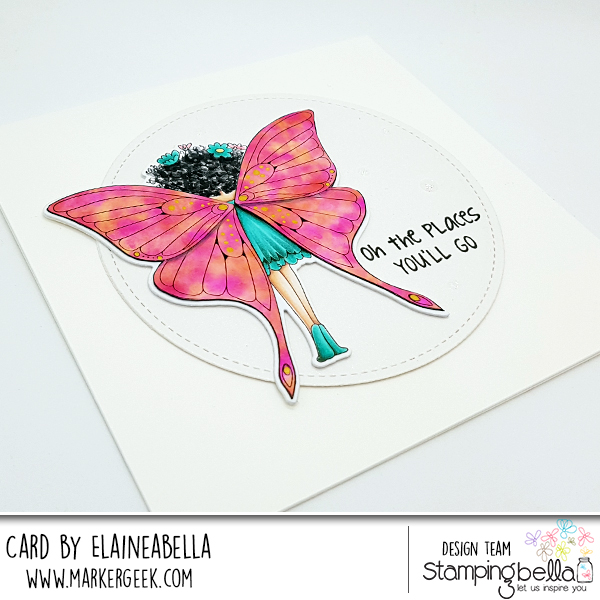Stamp It Saturday: Butterfly Girl Babette Alcohol Ink Butterfly Wings with Video by Elaineabella aka Marker Geek