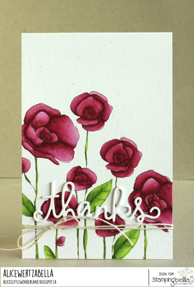 www.stampingbella.com: RUBBER STAMP USED: FLOWER GARDEN card by Alice Wertz