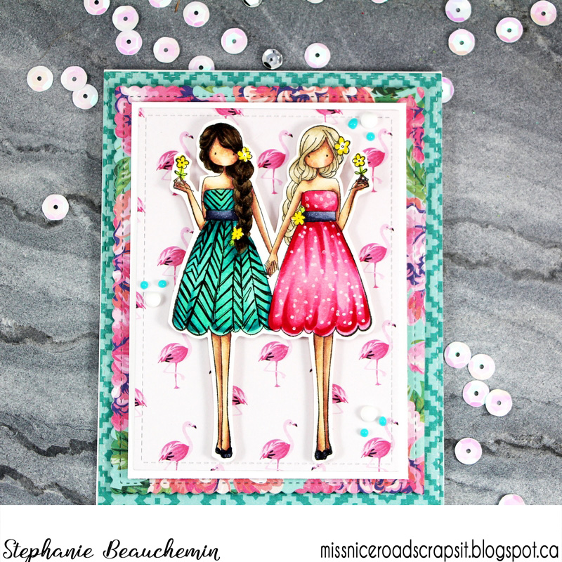 www.stampingbella.com: rubber stamp and "CUT IT OUT" DIE used:  Uptown ZODIAC GIRL GEMINI, card by Stephanie Beauchemin