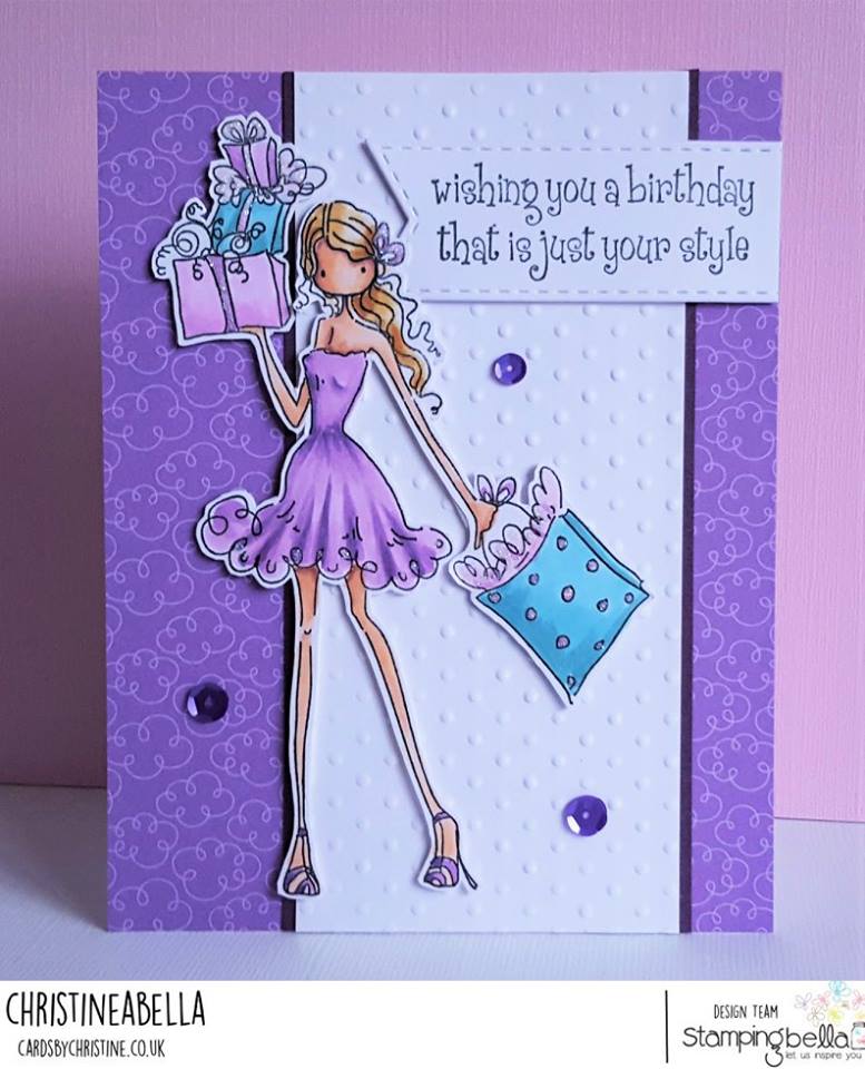 www.stampingbella.com: rubber stamp used:UPTOWN GIRL POSH card by CHRISTINE LEVISON
