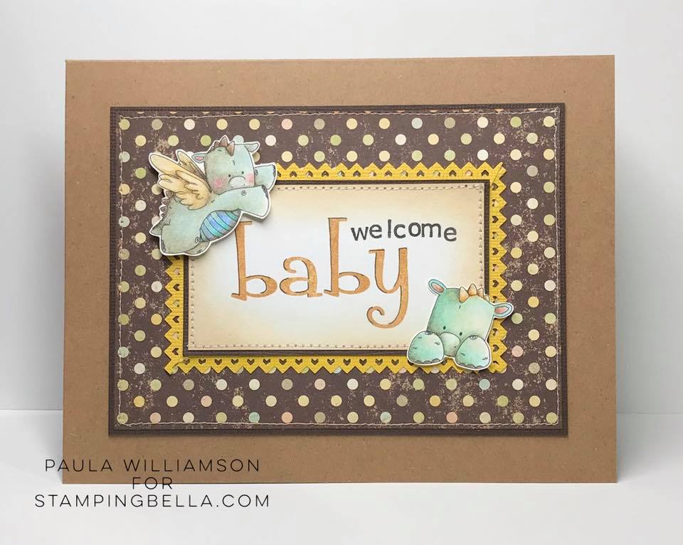 www.stampingbella.com: RUBBER STAMP USED SET OF DRAGONS card by PAULA WILLIAMSON
