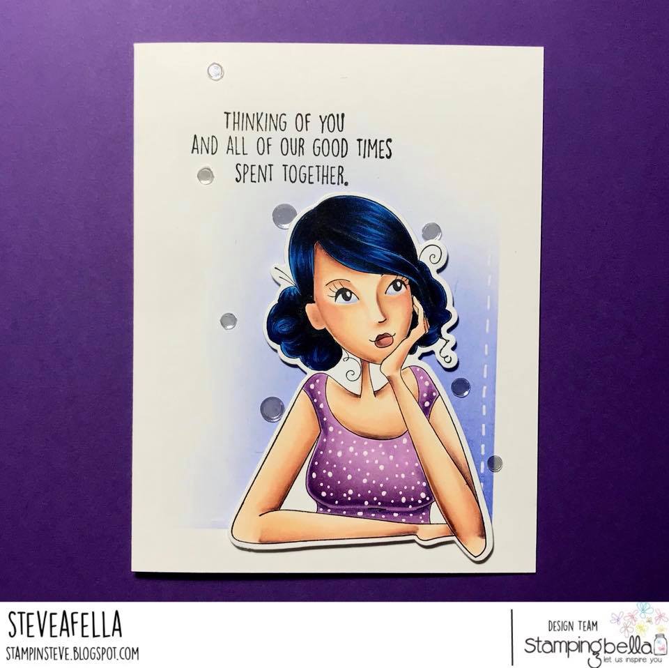 www.stampingbella.com: rubber stamp used: THINKINGOFYOUABELLA card by STEPHEN KROPF