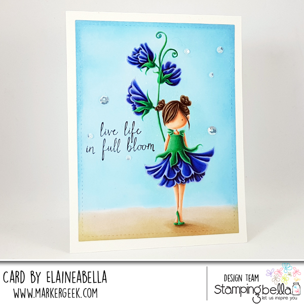 Stamping Bella Marker Geek Monday - No Line Colouring Tiny Townie Garden Girl Sweet Pea