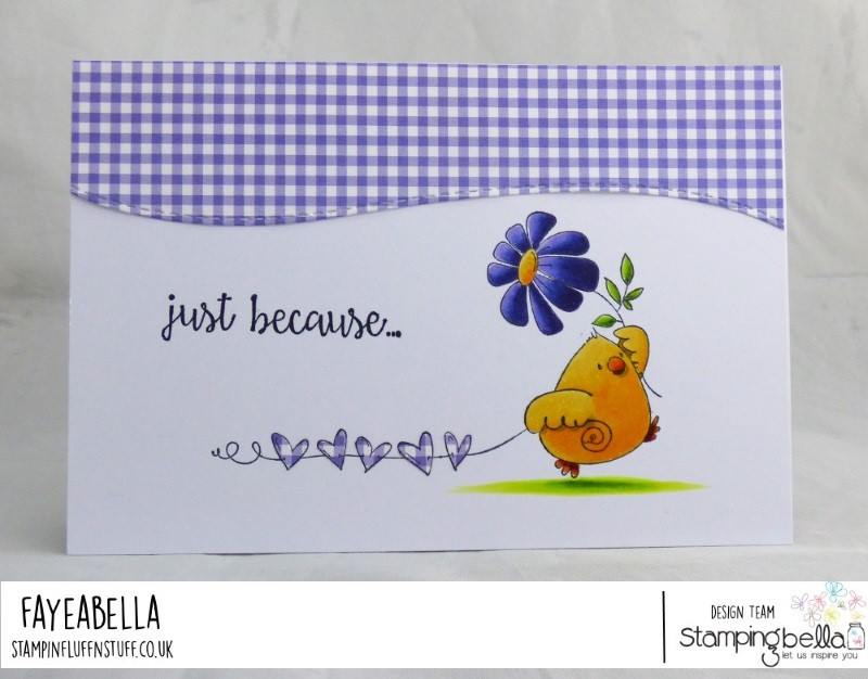 www.stampingbella.com:  rubber stamp used MARCHING CHICK card by FAYE WYNN JONES