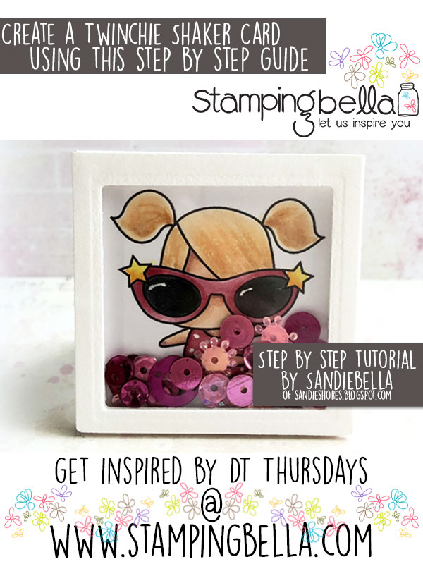 Stamping Bella DT Thursday: Create a Twinchie Shaker Card with Sandiebella!