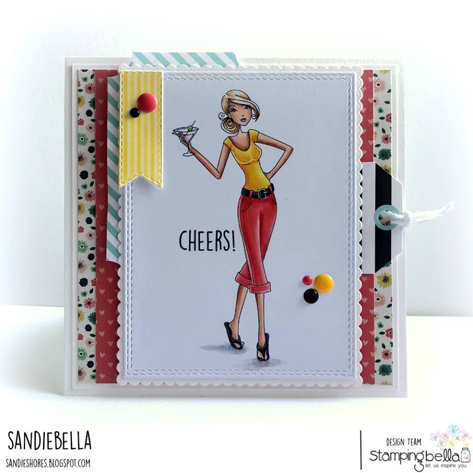 www.stampingbella.com: Rubber stamp used:  COSMOBELLA, card made by Sandie Dunne