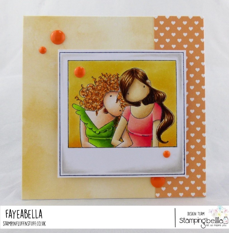 www.stampingbella.com: rubber stamp used: UPTOWN GIRLS SNAPSHOTS LEAN ON ME
