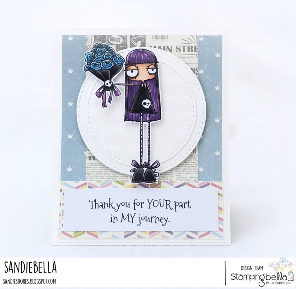 www.stampingbella.com- rubber stamp used: ODDBALL BOUQUET.  Card by Sandie Dunne
