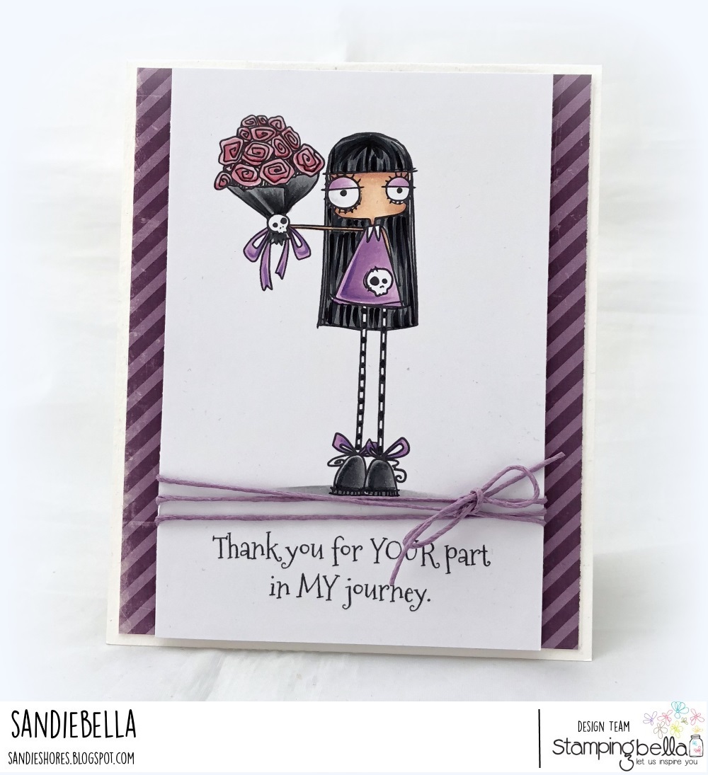 www.stampingbella.com: Rubber stamp: ODDBALL BOUQUET, card by Sandie Dunne