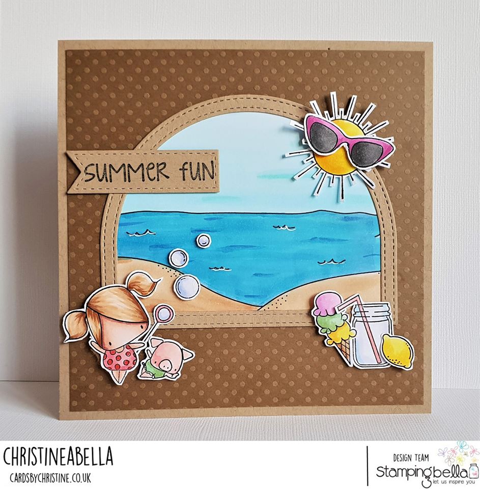 www.stampingbella.com : rubber stamps used  LITTLE BITS FAIRY HOUSE, little bits ice cream and lemonade set, CARD BY  CHRISTINE LEVISON
