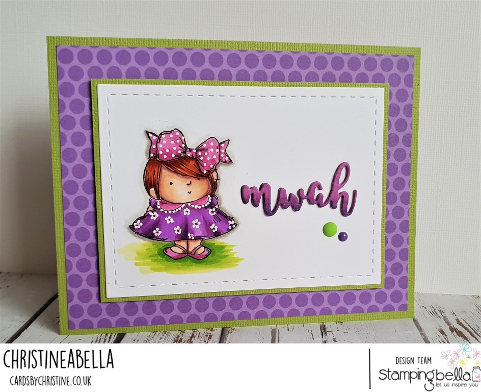 www.stampingbella.com: rubber stamp used: SQUIDGY PALS and MWAH CUT IT OUT DIE.  Card by CHRISTINE LEVISON