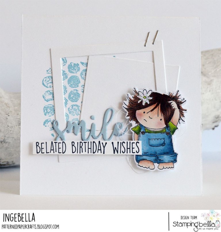 www.stampingbella.com: rubber stamp used: SQUIDGY PALS andSMILE CUT IT OUT DIE.  Card by Inge Groot
