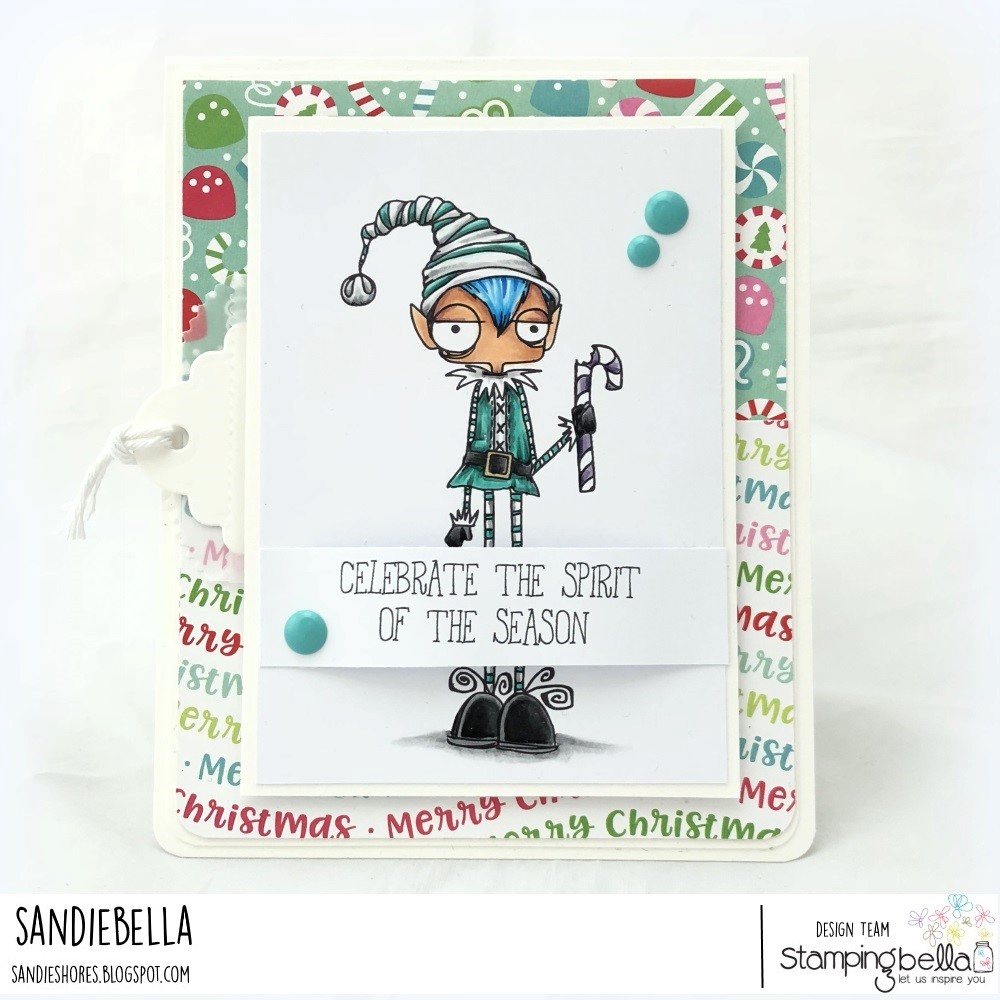 www.stampingbella.com: RUBBER STAMP USED: ODDBALL BOY ELF card by Sandie DUNNE