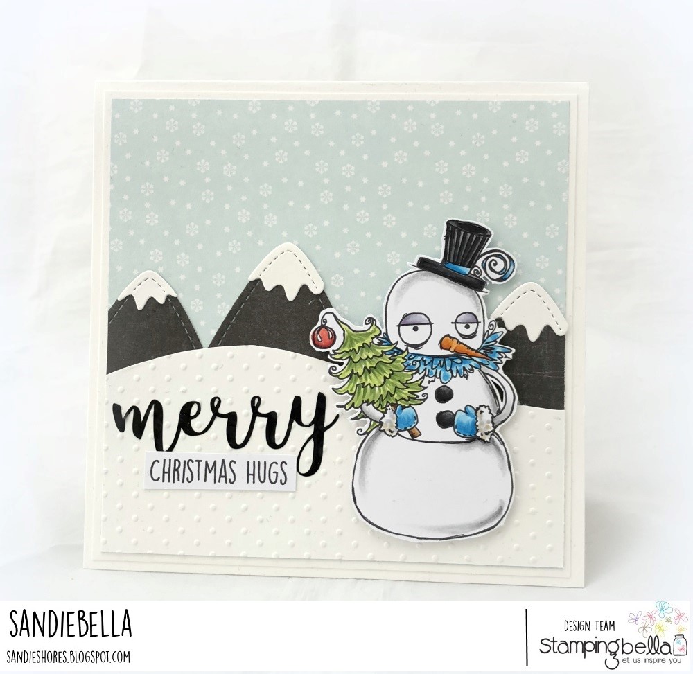 www.stampingbella.com: RUBBER STAMP USED: ODDBALL SNOWMAN card by Sandie Dunne