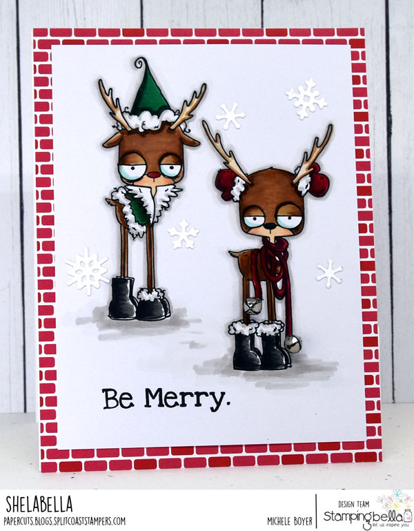 www.stampingbella.com: RUBBER STAMP USED: ODDBALL REINDEER SET card by Michele Boyer