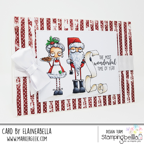 www.stampingbella.com: RUBBER STAMP USED: ODDBALL SANTA AND THE MISSUS card by Sandie Dunne