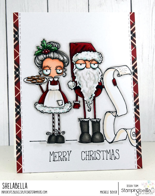www.stampingbella.com: RUBBER STAMP USED: ODDBALL SANTA AND THE MISSUS card by MICHELE BOYER