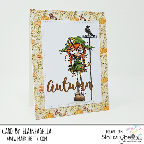 www.stampingbella.com: RUBBER STAMP: ODDBALL SCARECROW CARD BY Elaine Hughes