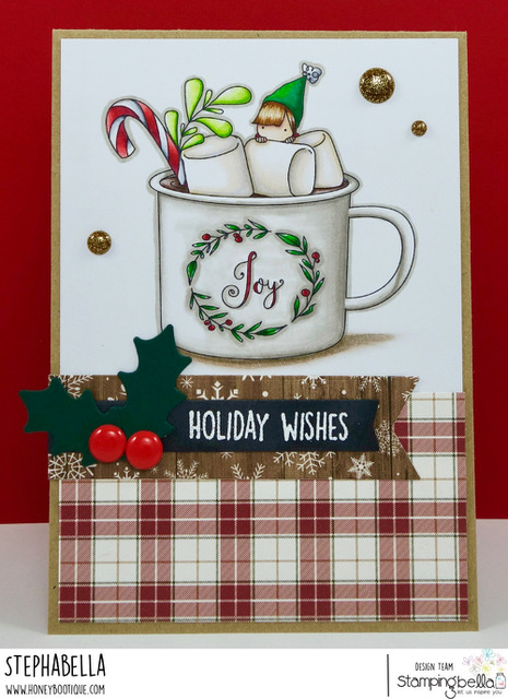 www.stampingbella.com: RUBBER STAMP USED: TEENY TINY TOWNIE WITH A HOT CHOCOLATE, CARD BY STEPHANIE HILL