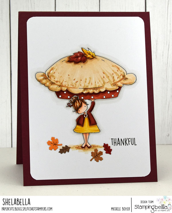 www.stampingbella.com: RUBBER STAMP USED: TEENY TINY TOWNIE with a PUMPKIN PIE, CARD BY MICHELE BOYER