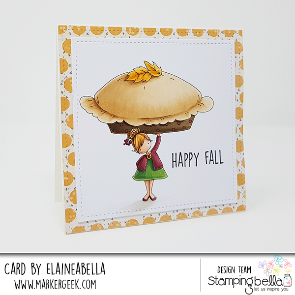 www.stampingbella.com: RUBBER STAMP USED: TEENY TINY TOWNIE with a PUMPKIN PIE, CARD BY Elaine Hughes