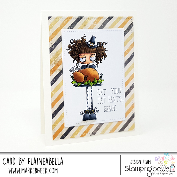 www.stampingbella.com: RUBBER STAMP: THANKSGIVING ODDBALL. CARD BY Elaine Hughes