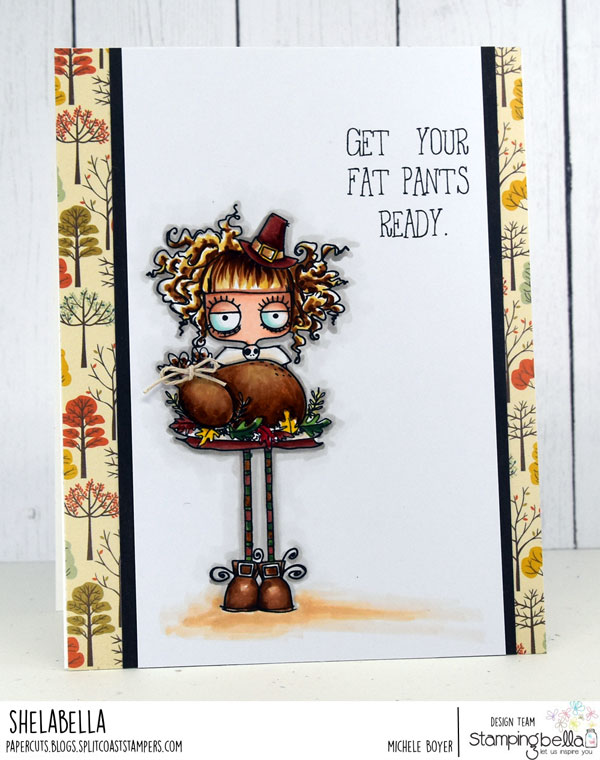 www.stampingbella.com: RUBBER STAMP: THANKSGIVING ODDBALL. CARD BY MICHELE BOYER