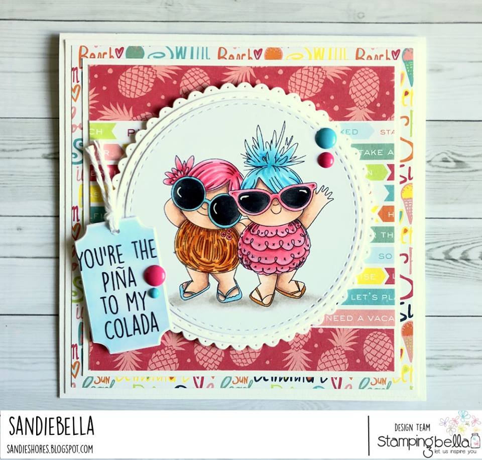 www.stampingbella.com: RUBBER STAMP USED: TROPICAL SQUIDGIES,  .  CARD MADE BY  Sandie Dunne