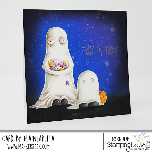 Stamping Bella Oddball & Squidgy Ghost Scene Card