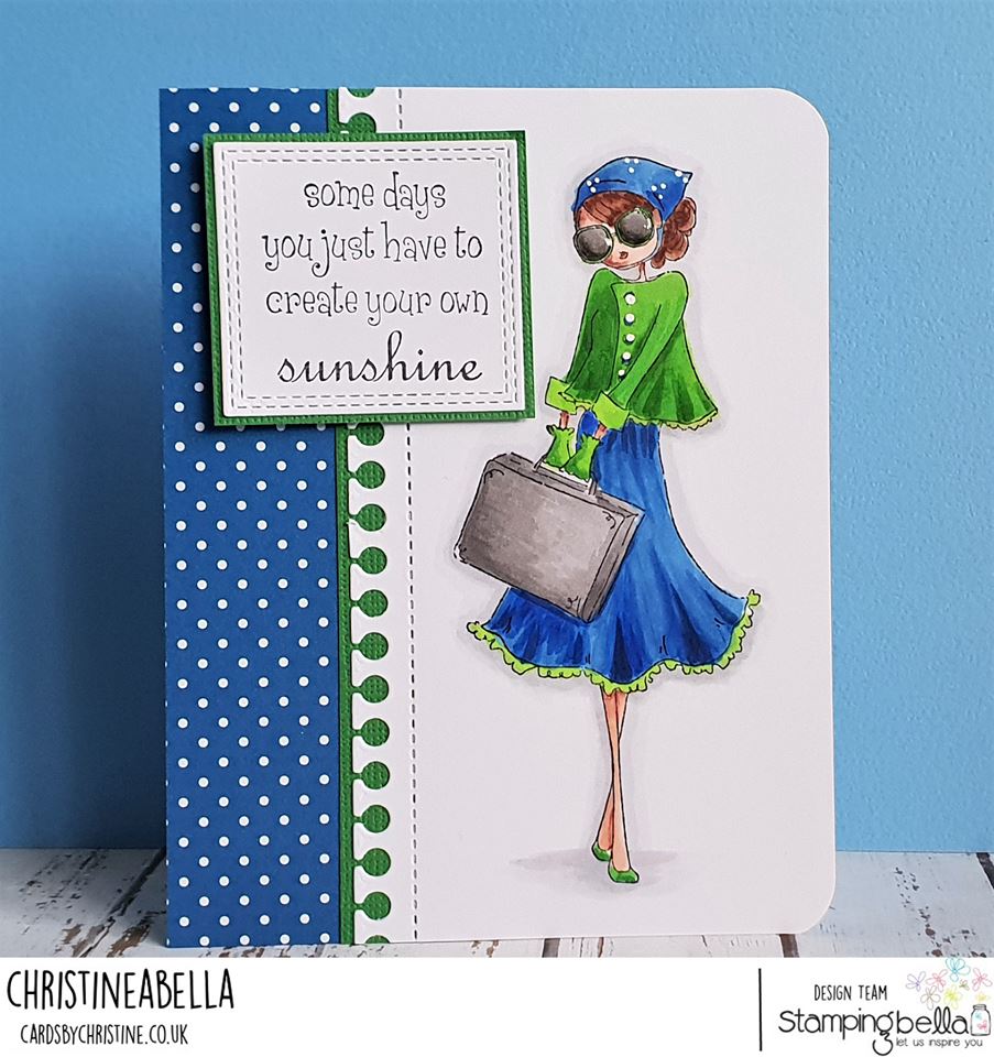 www.stampingbella.com: rubber stamp used: TINY TOWNIE SUNNY is STYLISH.  Card by CHRISTINE LEVISON
