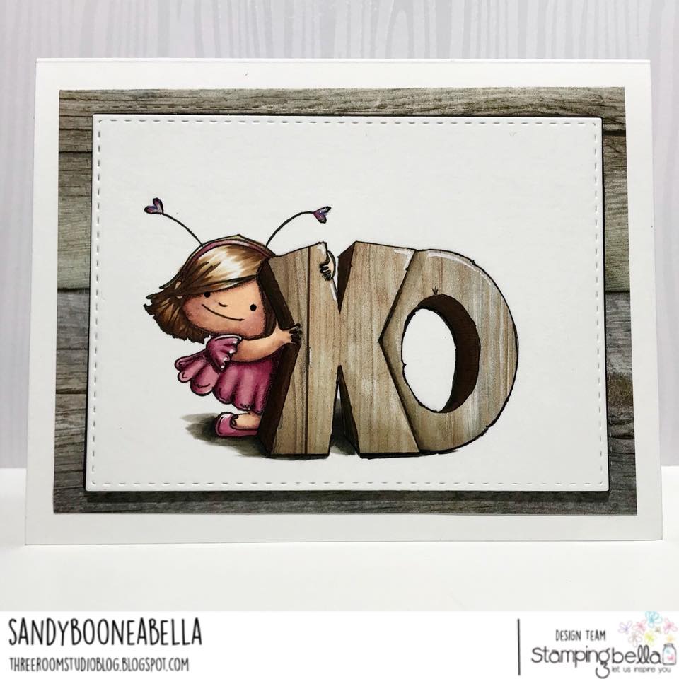 www.stampingbella.com: rubber stamp used: XO SQUIDGY.  Card by Sandy Boone