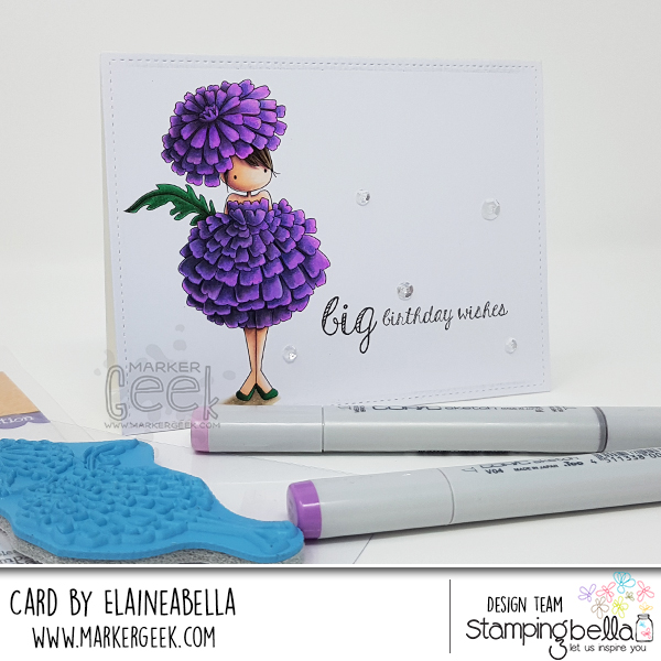 Stamping Bella - Marker Geek - Tiny Townie Marigold Birthday Card