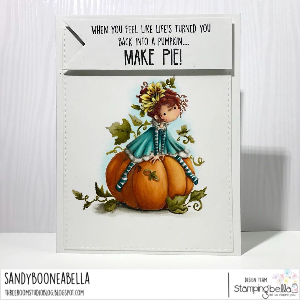 www.stampingbella.com: rubber stamp used TINY TOWNIE PATRICIA loves PUMPKINS . Card by Sandy Boone