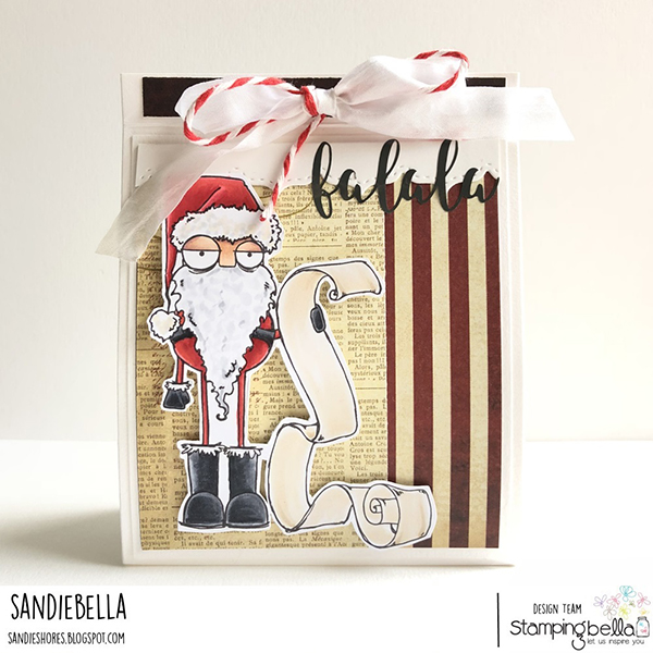 Stamping Bella DT Thursday - Make a Santa Gift Bag with Sandiebella
