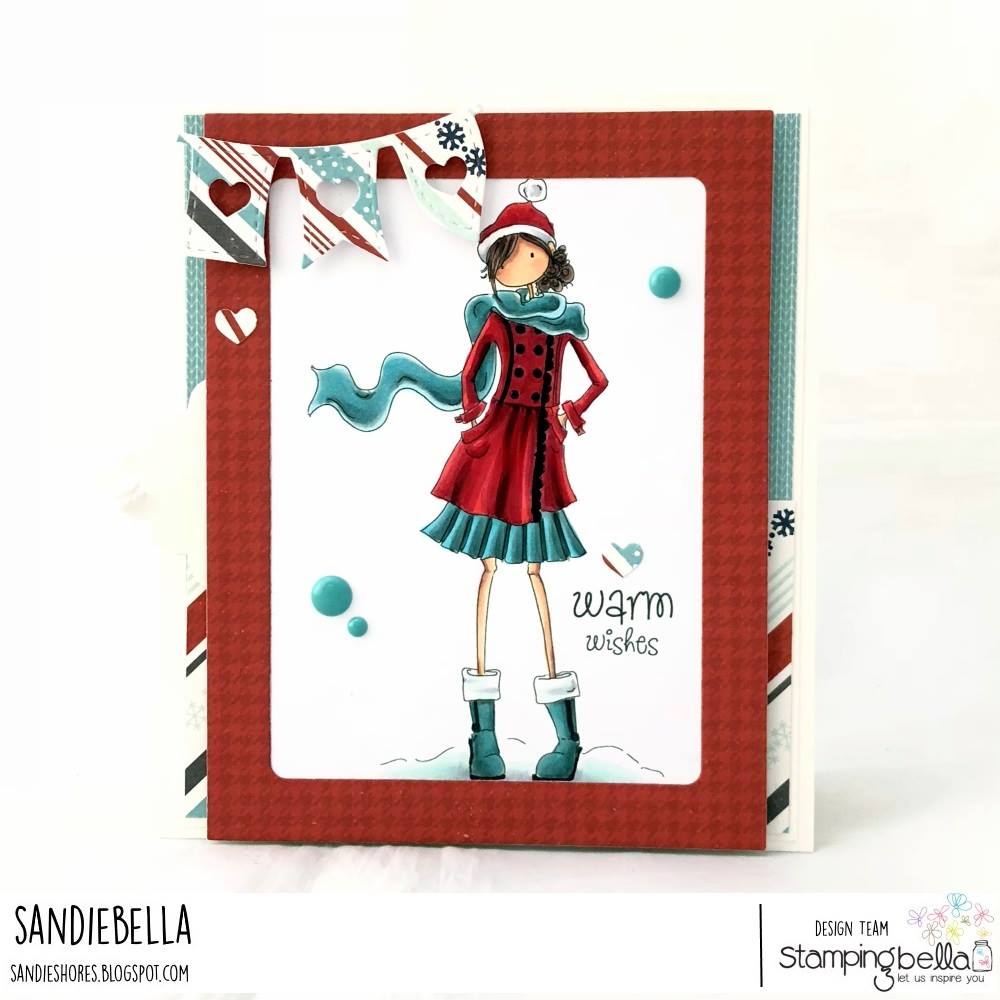 www.stampingbella.com:  Rubber stamp used:  UPTOWN GIRL QUINN.  card by Sandie Dunne
