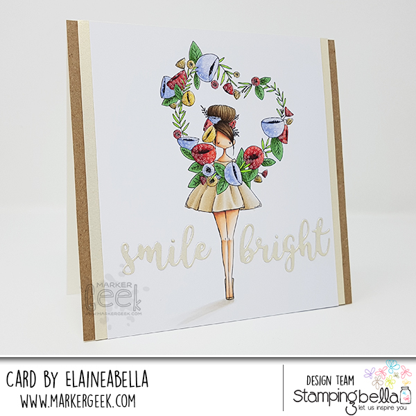 Stamping Bella Marker Geek Monday: Curvy Girl with a Heart Wreath Card & Colouring Video