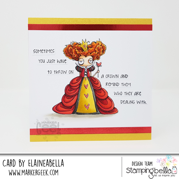 Stamping Bella Wonderful Wednesday: Oddball Queen of Hearts Card & Copic Colouring Video