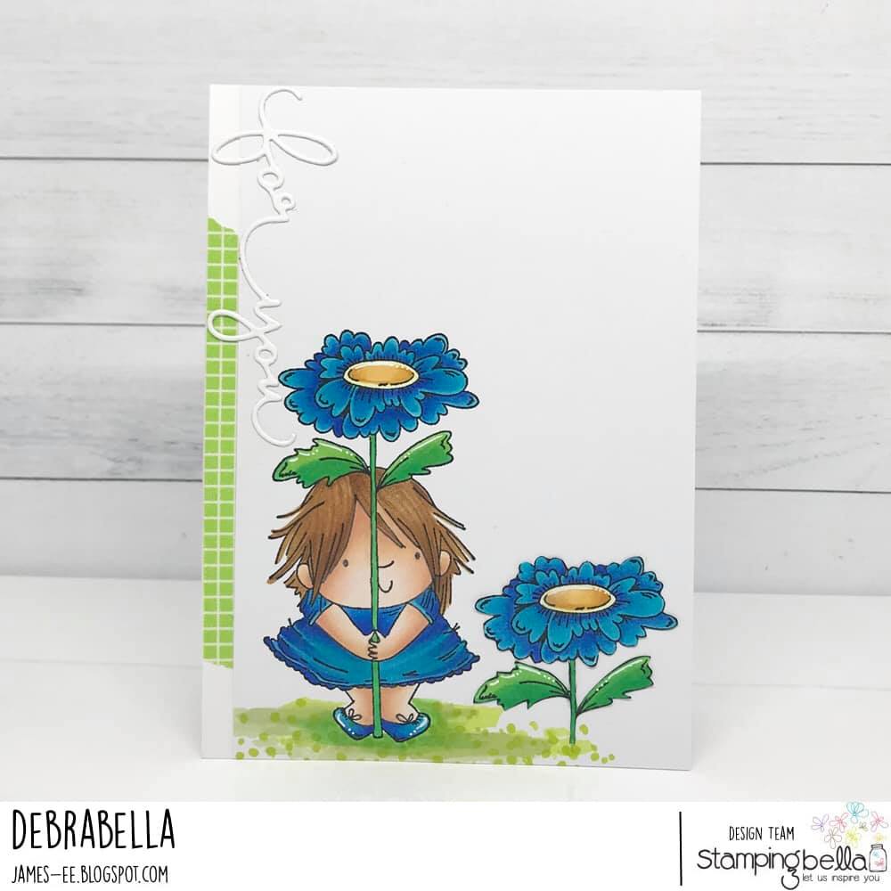 www.stampingbella.com:  rubber stamp used: DAISY SQUIDGY .  Card by Debra James